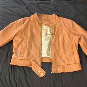 Faux leather jacket (tan)